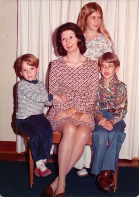 1973 - Mary with Anna, Alan and Evan